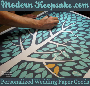 Modern Keepsake sells fingerprint wedding guestbooks, wedding invitations and personalized prints